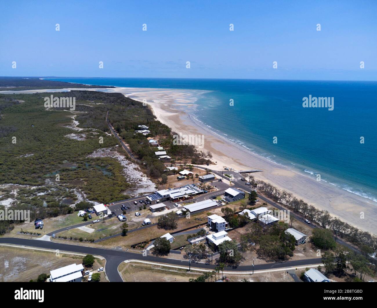Aerial of Woodgate Beach Queensland Australia Stock Photo Alamy