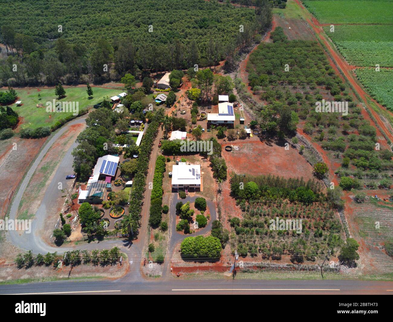 Aerial of Snakes Downunder Reptile Park and Zoo Childers Queensland Australia Stock Photo