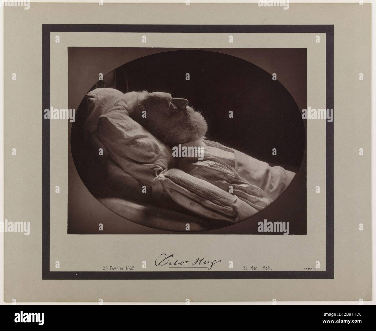 Portrait of Victor Hugo (1802-1885), writer, on his deathbed. Portrait ...