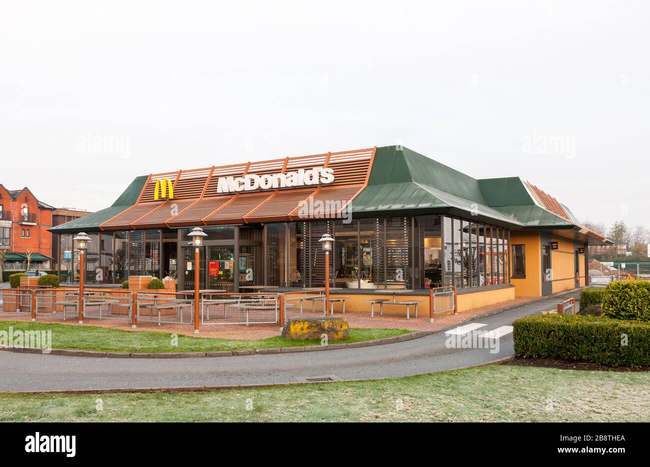 Douglas, Cork, Ireland. 23rd March, 2020. All McDonald’s restaurants which employ 135,000 workers in the UK and Ireland will close by 7pm on Monday to protect the safety of its employees and customers due to the Coronvirus Covid-19 emergency. Picture shows the McDonald's restaurant and Drive-thru in Douglas, Cork, Ireland.  Credit; David Creedon / Alamy Live News Stock Photo