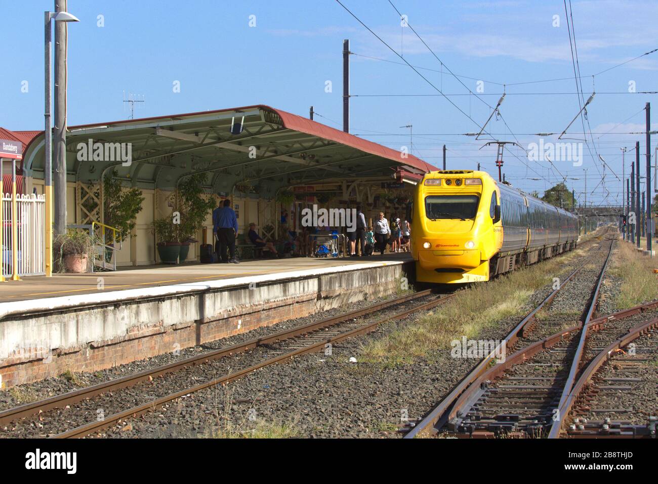 Queensland Rail Tilt train arriving in Bundaberg Queensland Australia Stock Photo Alamy