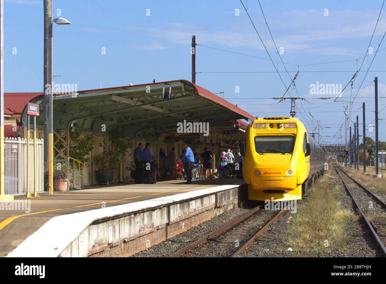 Queensland Rail Tilt train arriving in Bundaberg Queensland Australia
