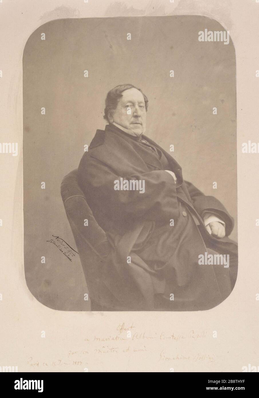 FRANCE - GIOACCHINO ROSSINI Gioacchino Rossini (1792-1868), compositeur italien, vers 1860. Photographie de Nadar (Gaspard-Félix Tournachon, dit 1820-1910). Paris, musée Carnavalet. Stock Photo