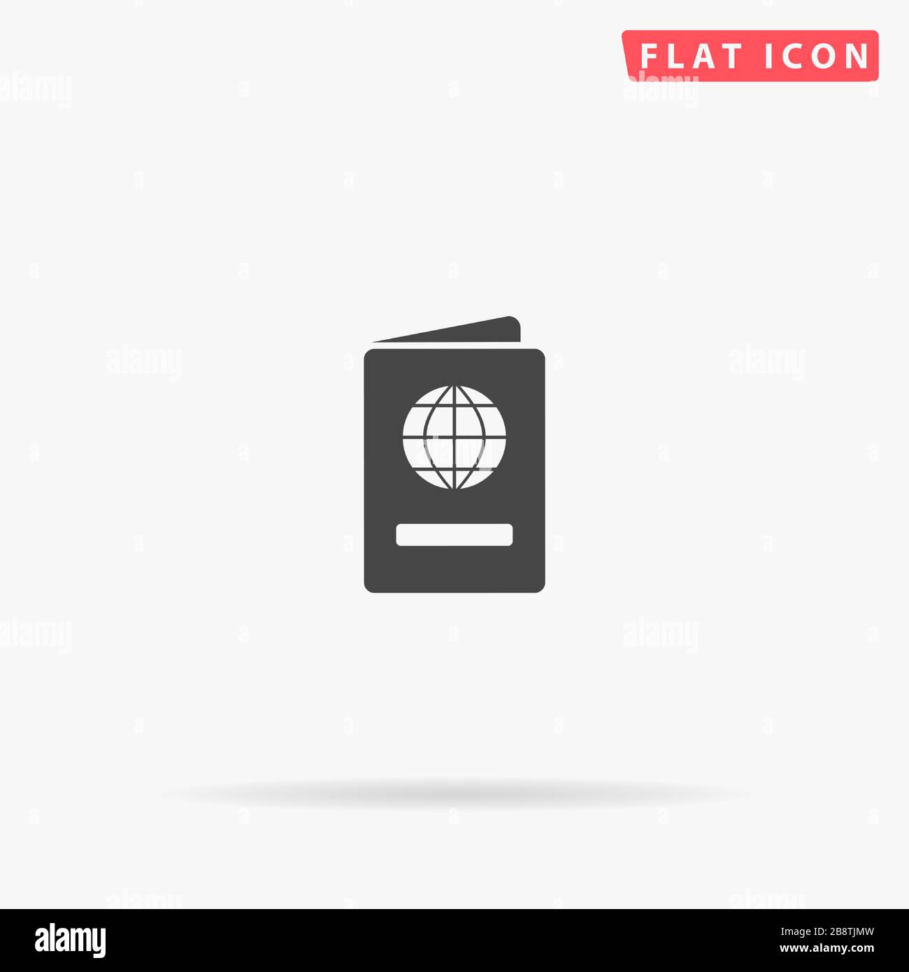 Pasport flat vector icon. Glyph style sign. Simple hand drawn illustrations symbol for concept infographics, designs projects, UI and UX, website or m Stock Vector