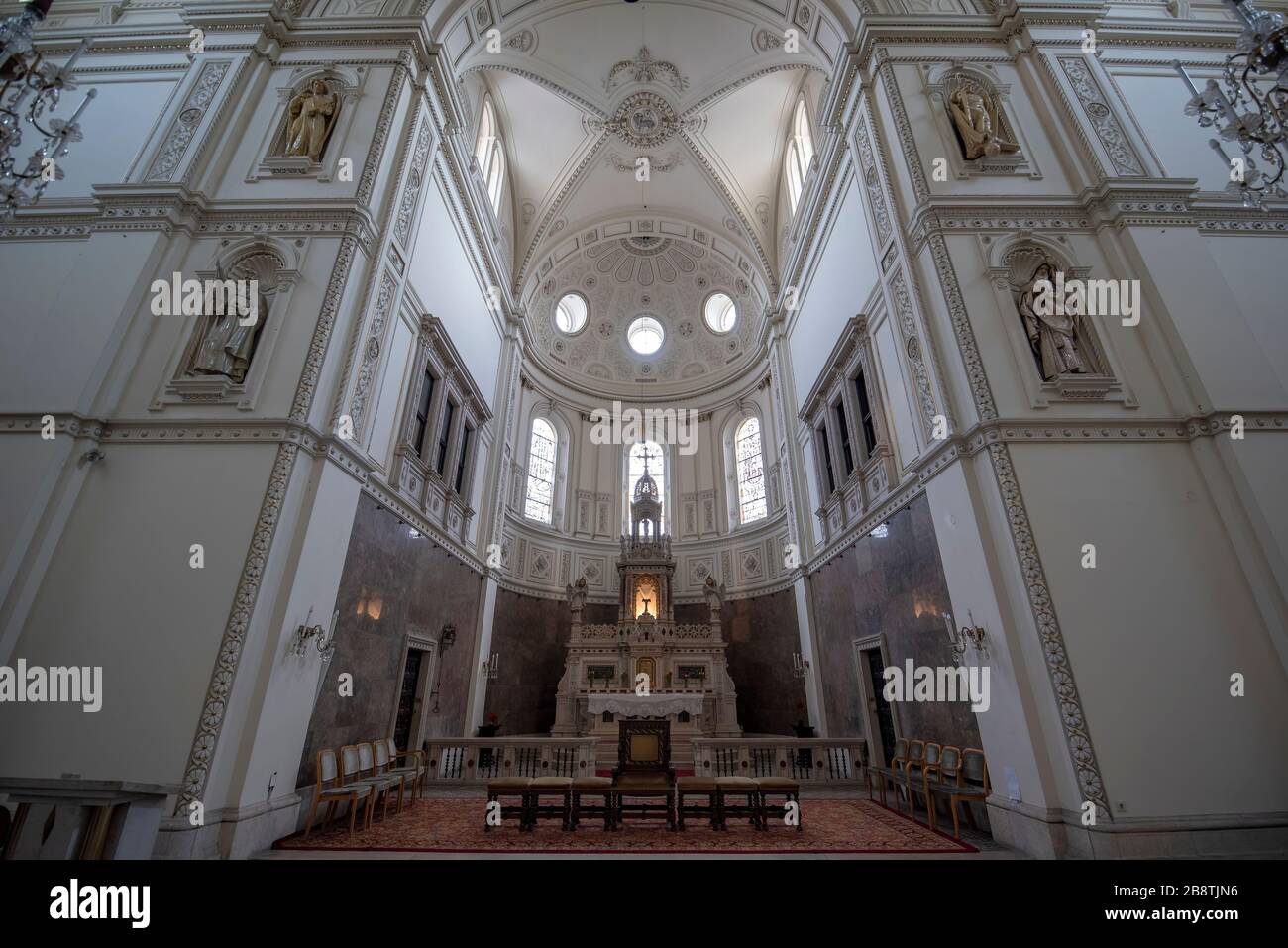 Vienna, Austria - Interior of catholic church Breitenfeld (St. Franziskus Seraphicus) in Wien. Roman Katholische Kirche. Stock Photo
