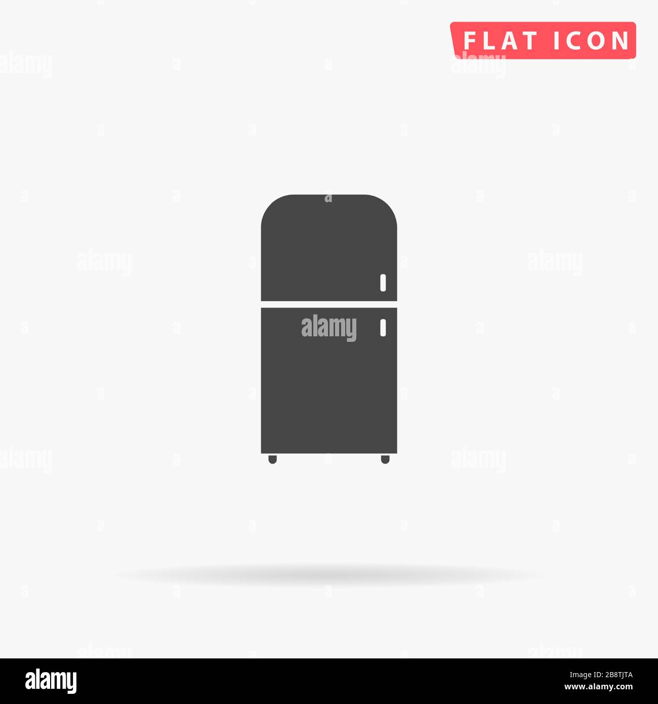 Refrigerator flat vector icon. Glyph style sign. Simple hand drawn illustrations symbol for concept infographics, designs projects, UI and UX, website Stock Vector