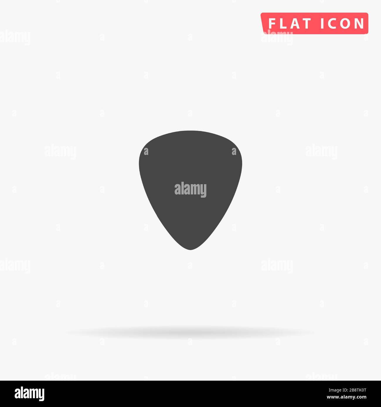 Plectrum, Guitar Pick flat vector icon. Glyph style sign. Simple hand ...