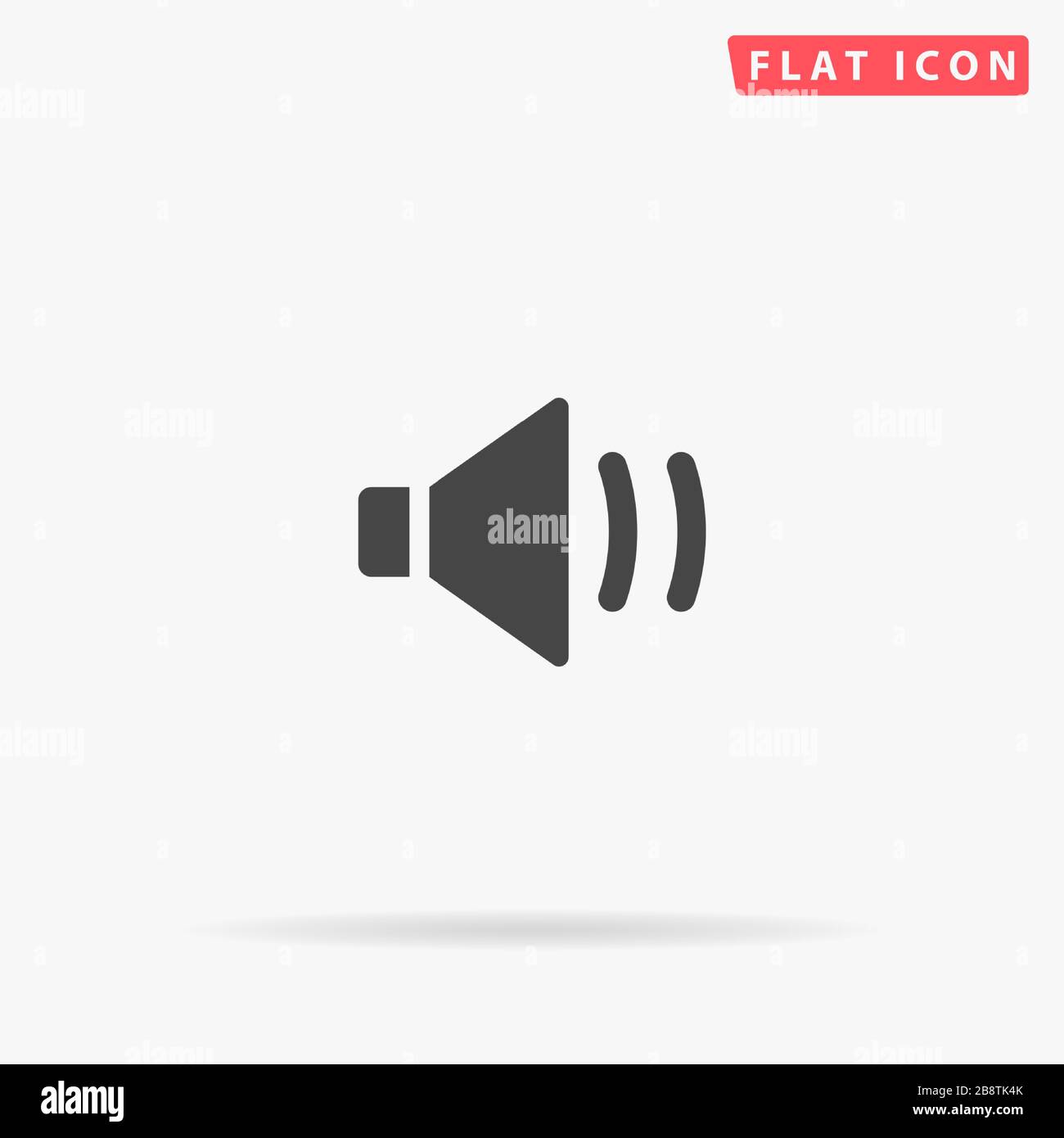 Sound On, Audio flat vector icon. Glyph style sign. Simple hand drawn ...