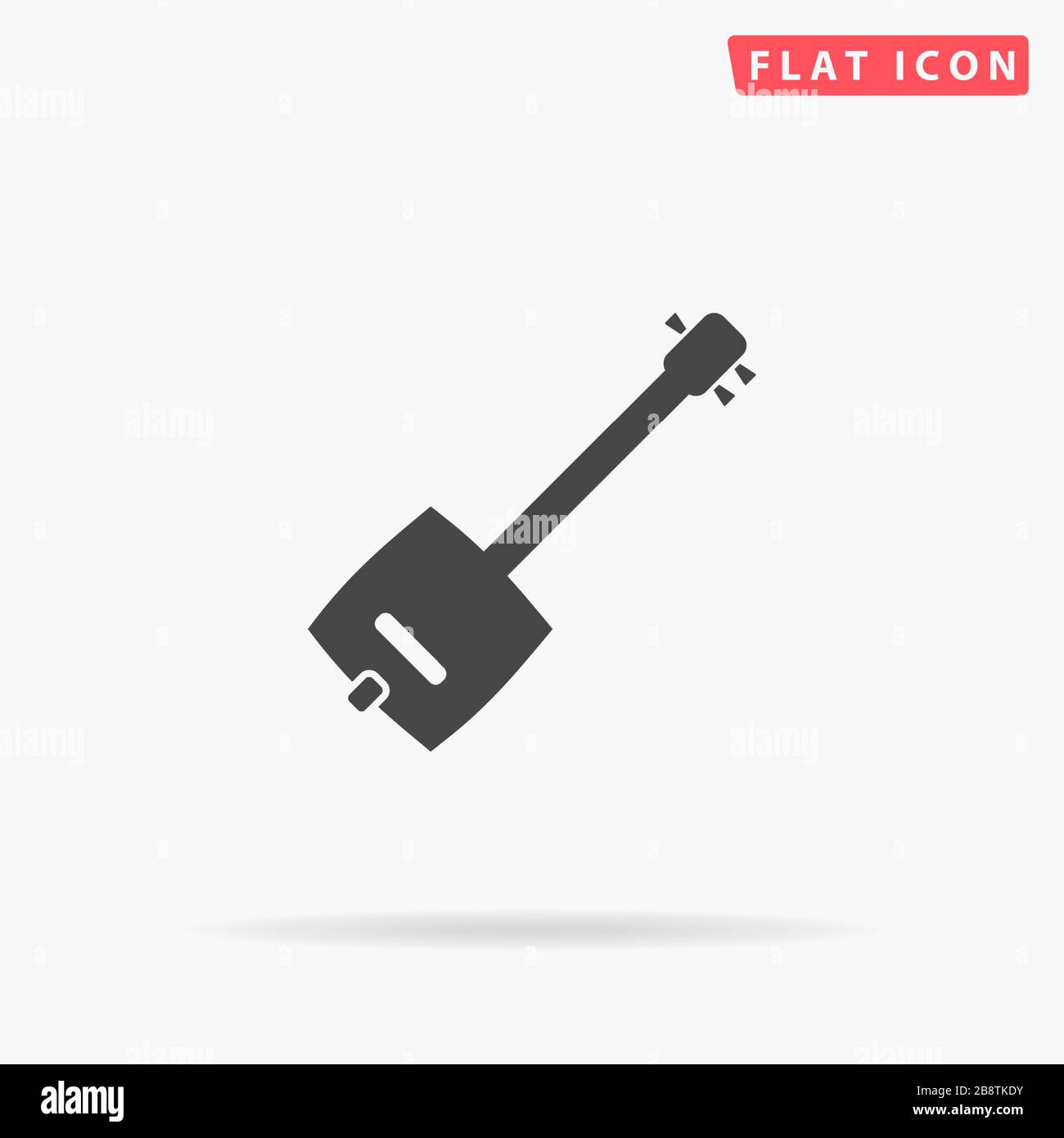 Samisen flat vector icon. Glyph style sign. Simple hand drawn illustrations symbol for concept infographics, designs projects, UI and UX, website or m Stock Vector