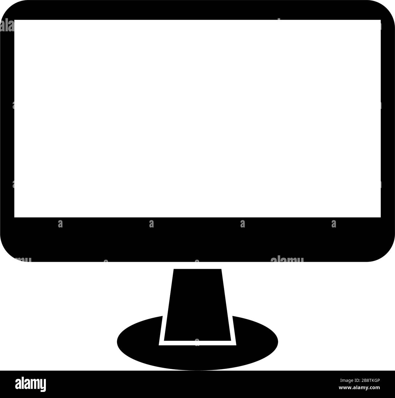 Widescreen Computer Monitor, Monoblock. Flat Vector Icon illustration