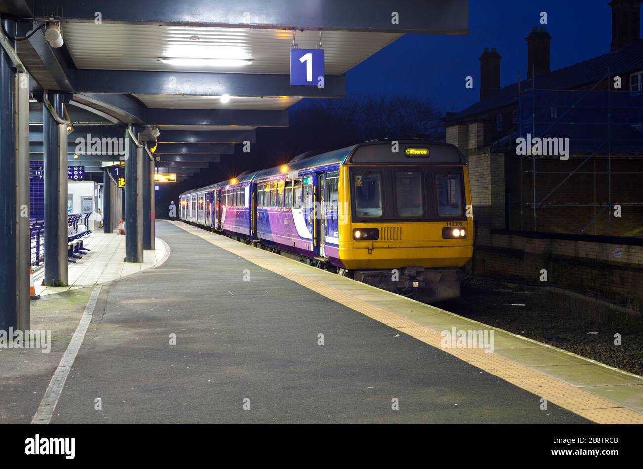 Northern rail class 142 pacer train + class 150 sprinter at Blackburn ...