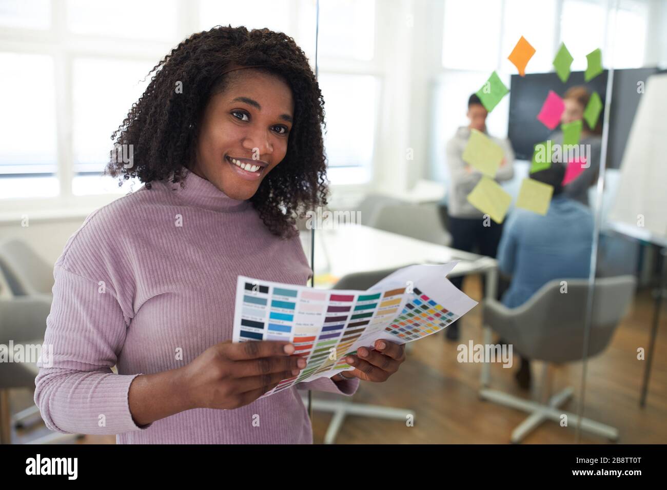 African business woman as a graphic designer in the color design of a website Stock Photo