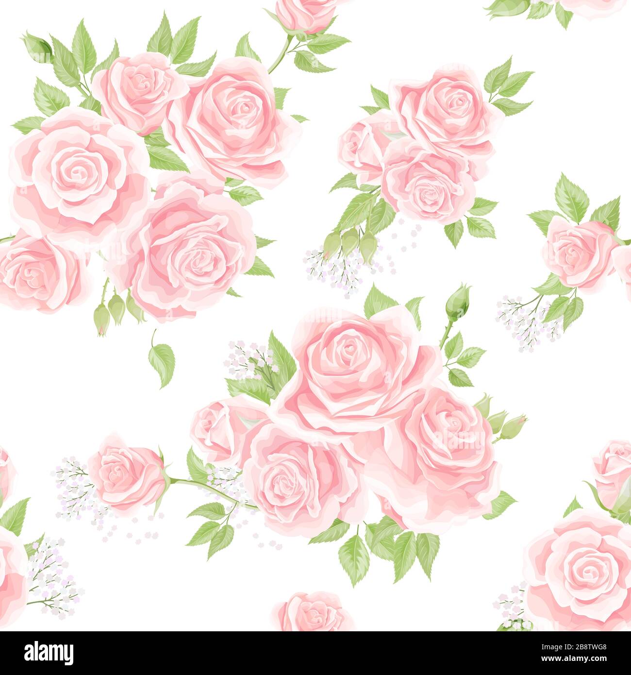 Seamless pattern with cream pink roses. Vintage floral background ...