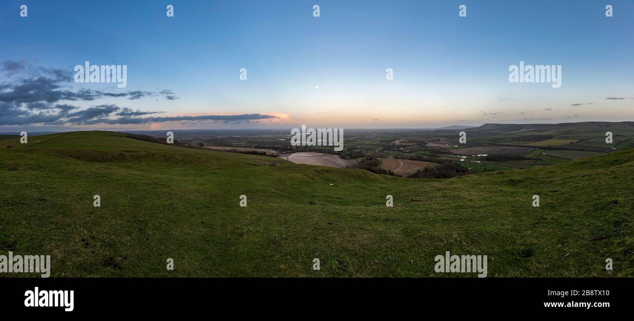Mount Caburn Iron Age hill fort near Lewes, East Sussex, UK Stock Photo