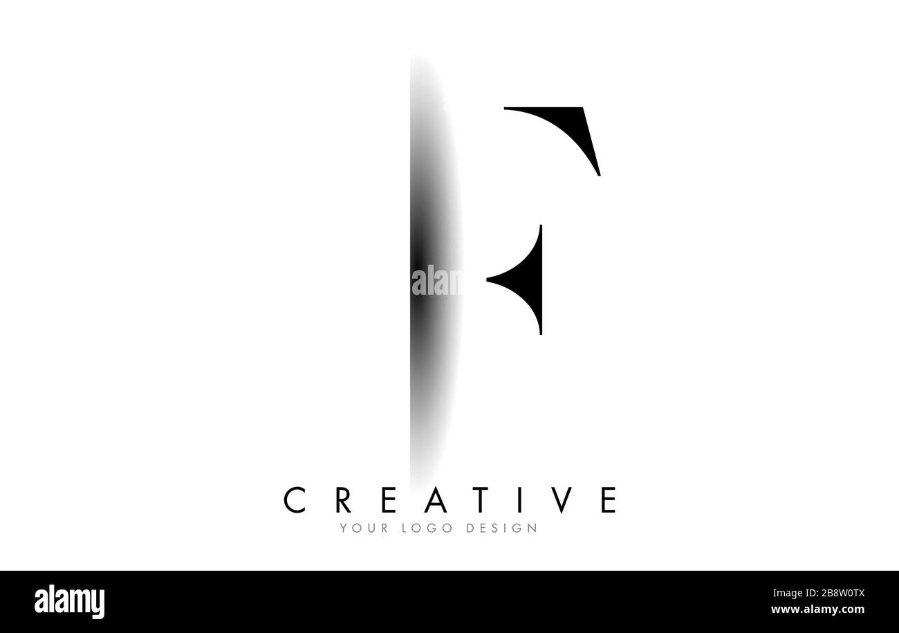 F Letter Logo Design with Creative Shadow Cut Vector Illustration ...