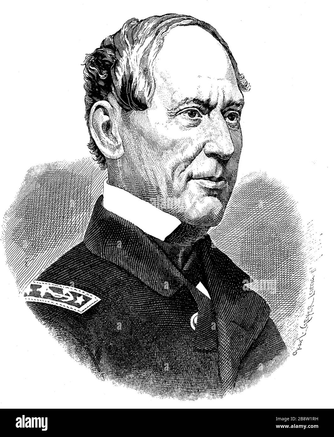 David Glasgow Farragut, 5 July 1801 - 14 August 1870, was one of the most famous US naval officers of the 19th century  /  David Glasgow Farragut, 5. Juli 1801 - 14. August 1870, war einer der bekanntesten US-amerikanischen Marineoffiziere des 19. Jahrhunderts, Historisch, digital improved reproduction of an original from the 19th century / digitale Reproduktion einer Originalvorlage aus dem 19. Jahrhundert, Stock Photo