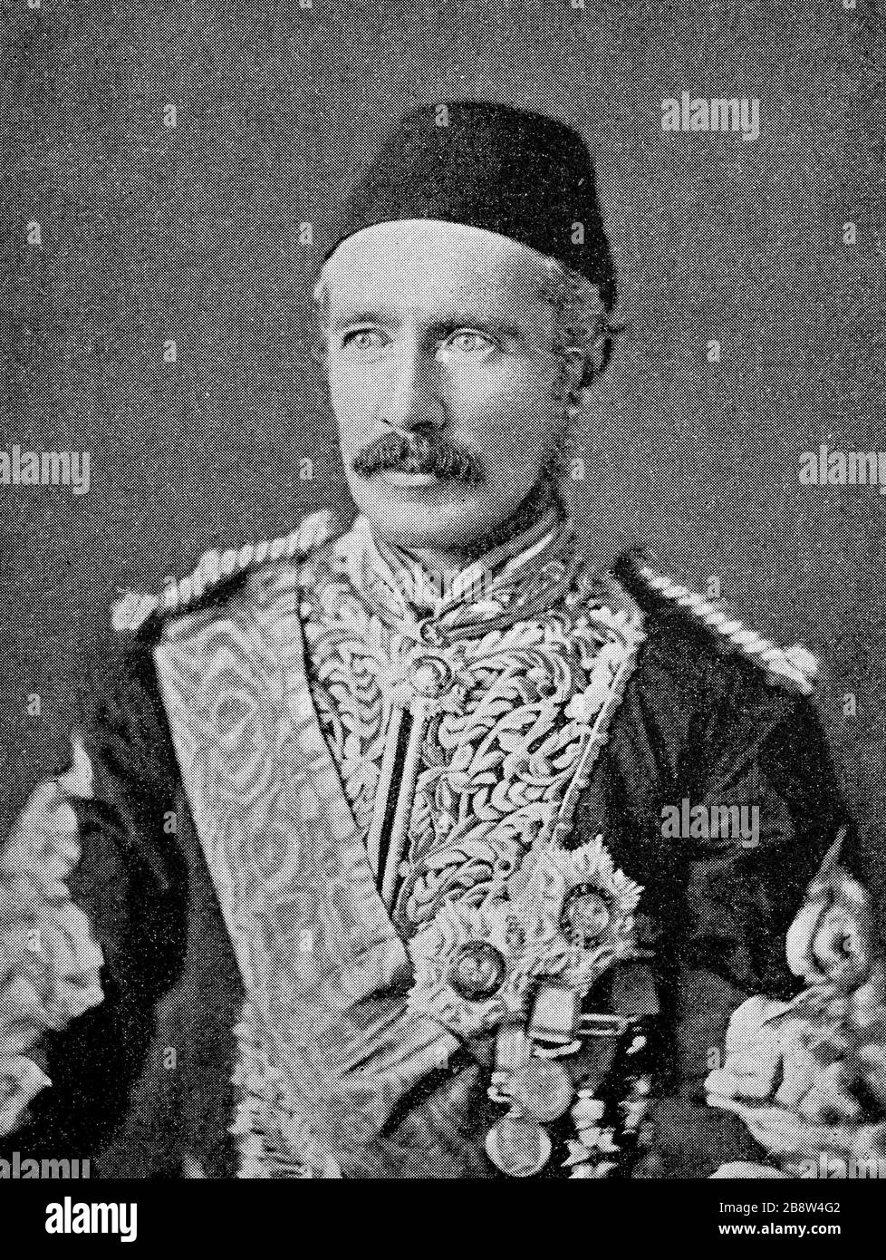 Charles George Gordon, also Chinese Gordon, Gordon Pasha and Gordon of Khartoum, January 28, 1833 - January 26, 1885, was a British Major General and Governor General of the Egyptian province of Sudan  /  Charles George Gordon, auch Chinese Gordon, Gordon Pascha und Gordon von Khartum, 28. Januar 1833 - 26. Januar 1885, war ein britischer Major-General und Generalgouverneur der ägyptischen Provinz Sudan, Historisch, digital improved reproduction of an original from the 19th century / digitale Reproduktion einer Originalvorlage aus dem 19. Jahrhundert, Stock Photo