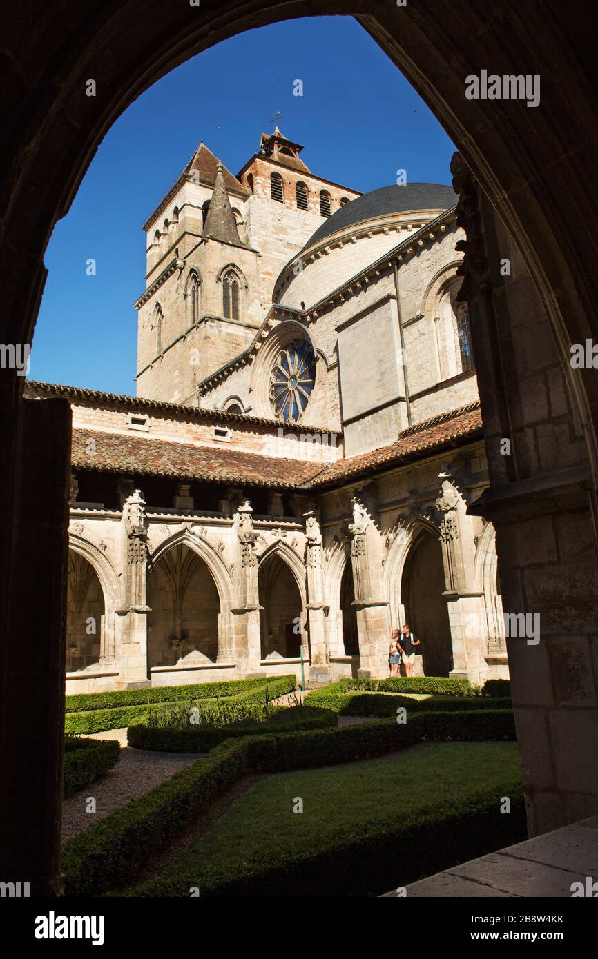 Cloister of the Saint Etienne's cathedral of Cahors, Òlt, Occitania (Lot, France) Stock Photo