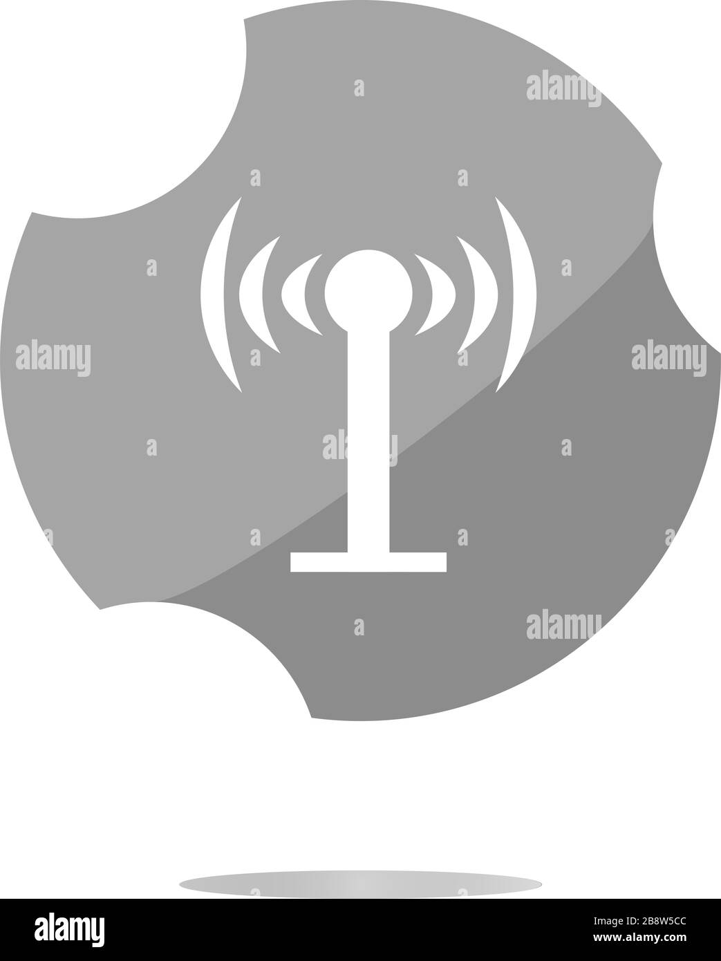 Wifi symbol icon (button) isolated on white background Stock Photo