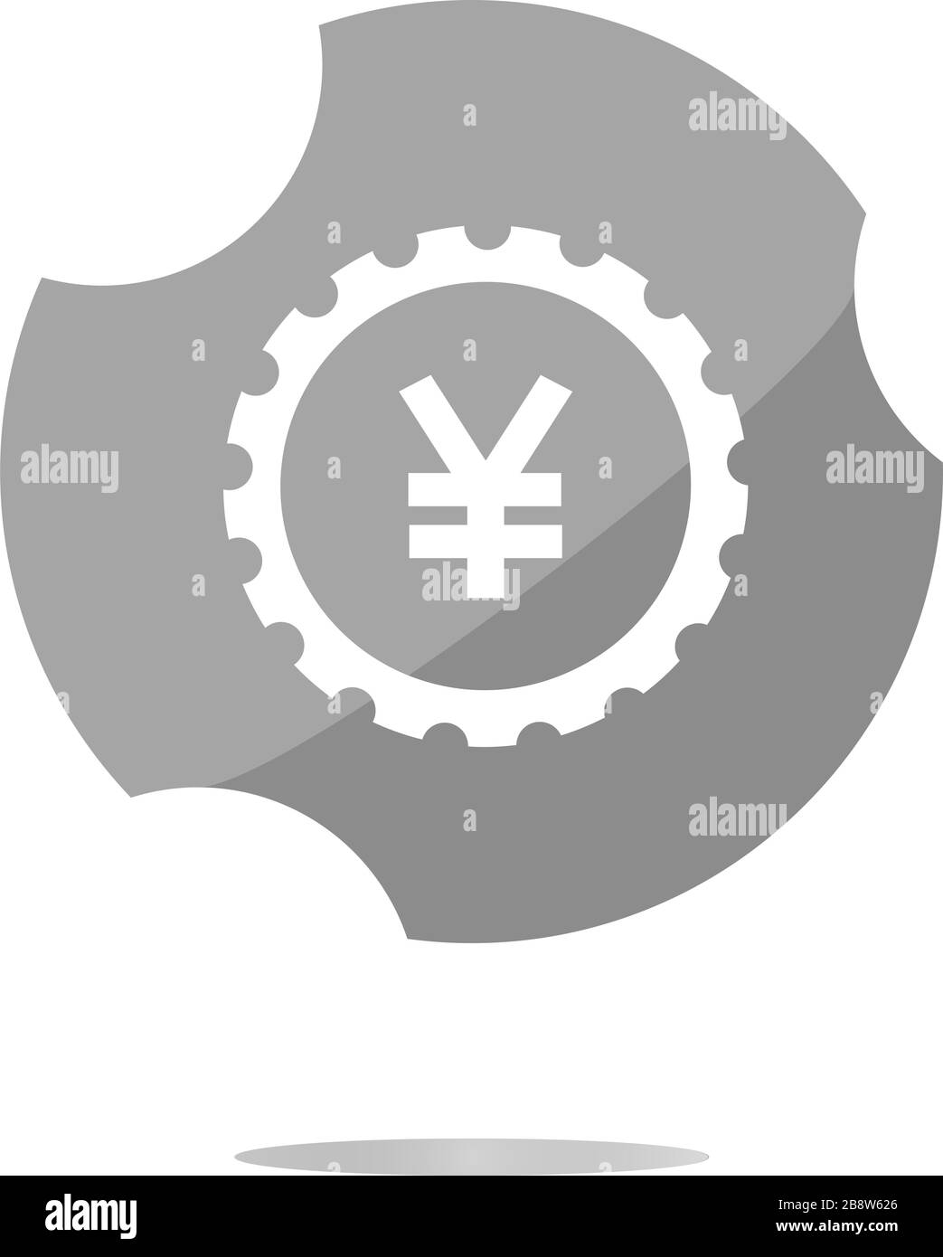gear (cog) web icon on cloud with yen money sign Stock Photo - Alamy