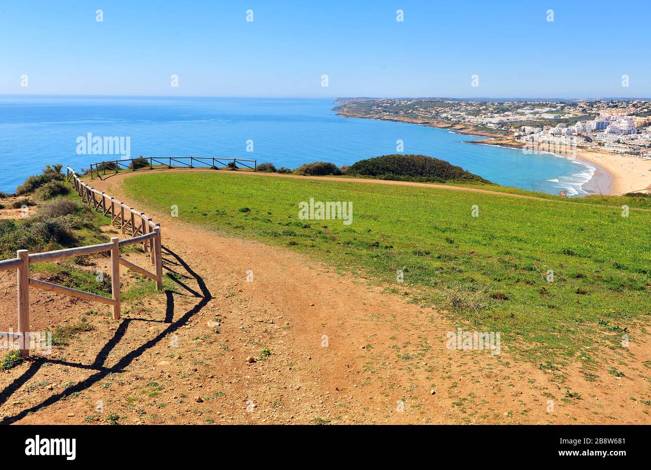 Beautiful view of portuguese coastline near Lagos, Algarve Stock Photo