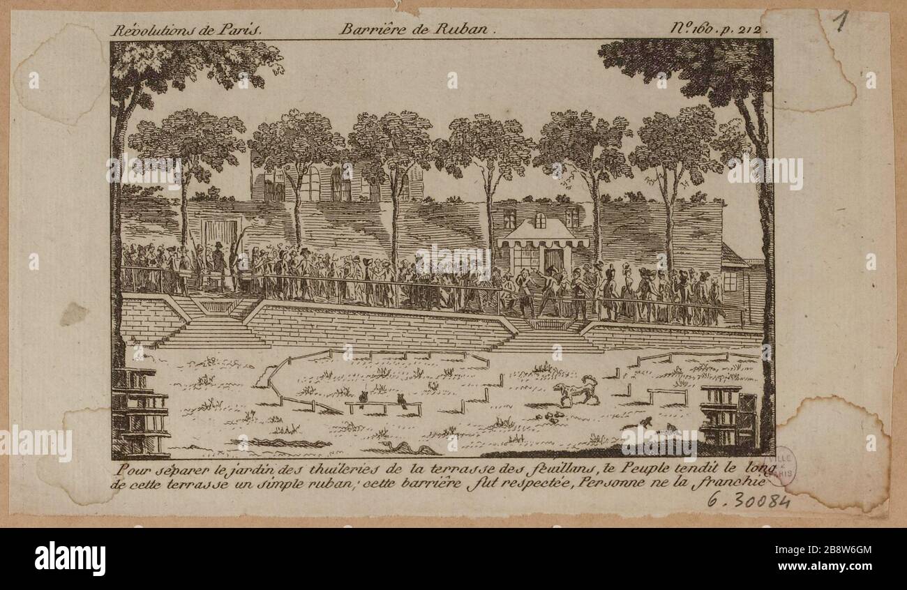 Revolutions de Paris. / Barrier tape. / # 160. p.212 [24 July 1792] Stock Photo