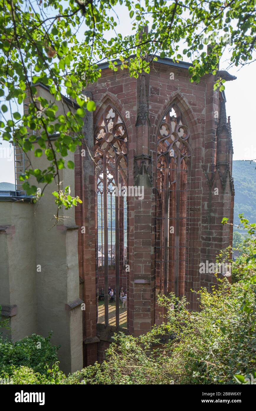 Ruins of the Werner Chapel, Bacharach am Rhein, Unesco World Heritage Upper Middle Rhine Valley, Rhineland-Palatinate, Germany, Europe Stock Photo