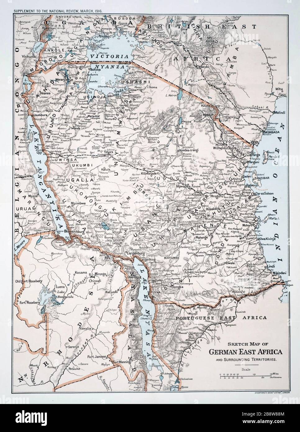 GERMAN EAST AFRICA IN 1916 Stock Photo