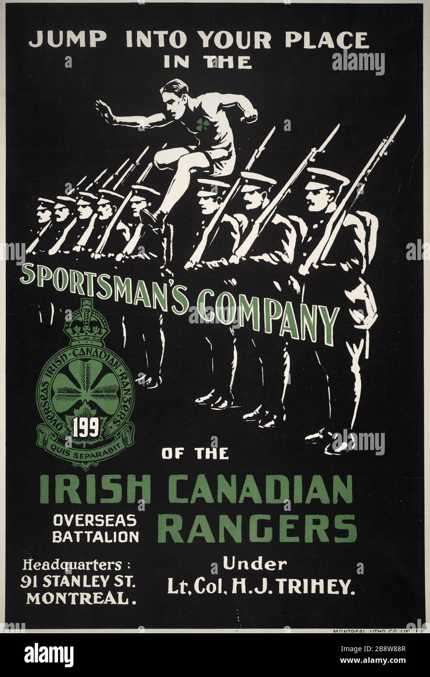 IRISH CANADIAN RANGERS recruiting poster 1914 Stock Photo