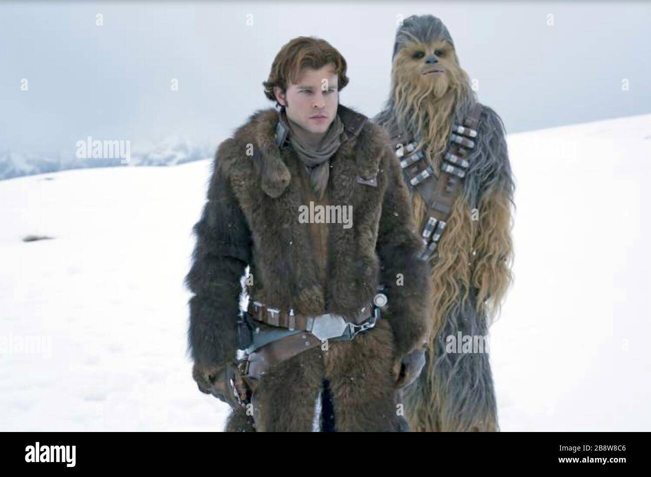 SOLO: A STAR WARS STORY 2018 Lucasfilm production with  Alden Ehrenreich at left and Joonas Suotamo Stock Photo