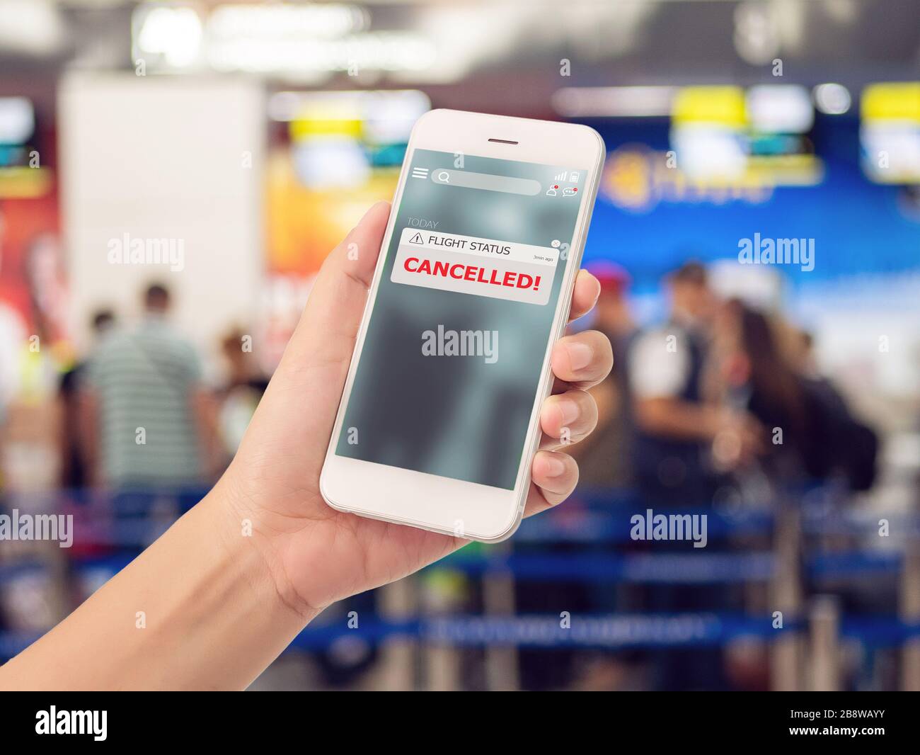 flight cancellation concept. announces message for flight schedule