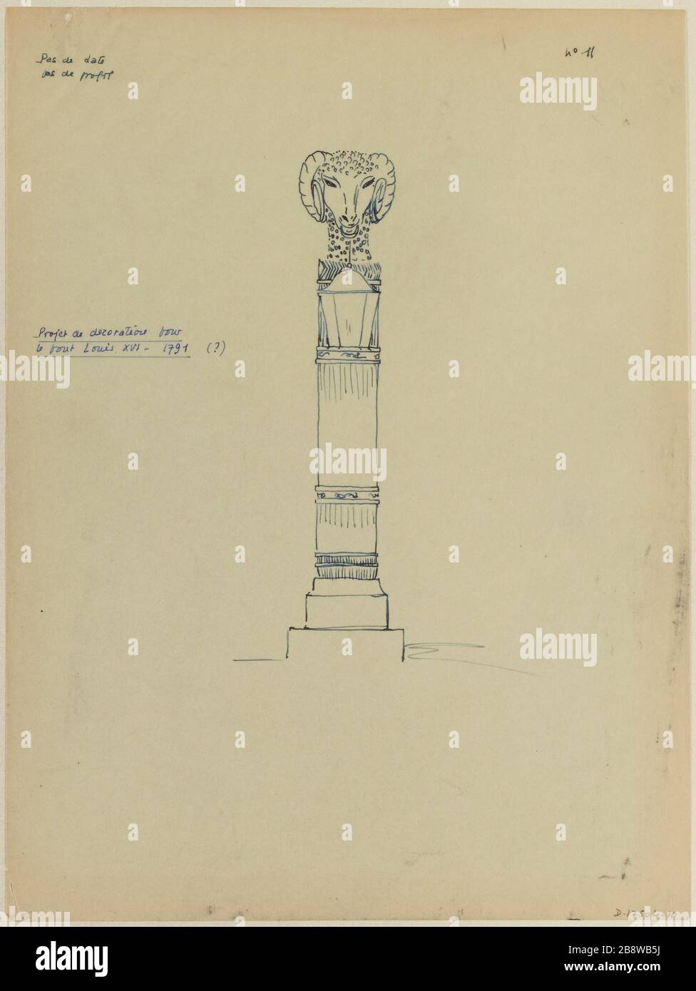 No. 11 / Decorative Project for the Pont Louis XVI, 1791 Stock Photo ...