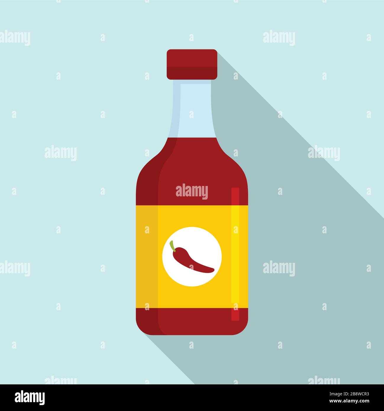Chili sauce bottle icon. Flat illustration of chili sauce bottle vector