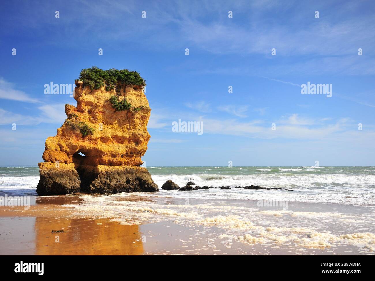 Beautiful cliff on the beach of Lagos, Algarve, Portugal Stock Photo