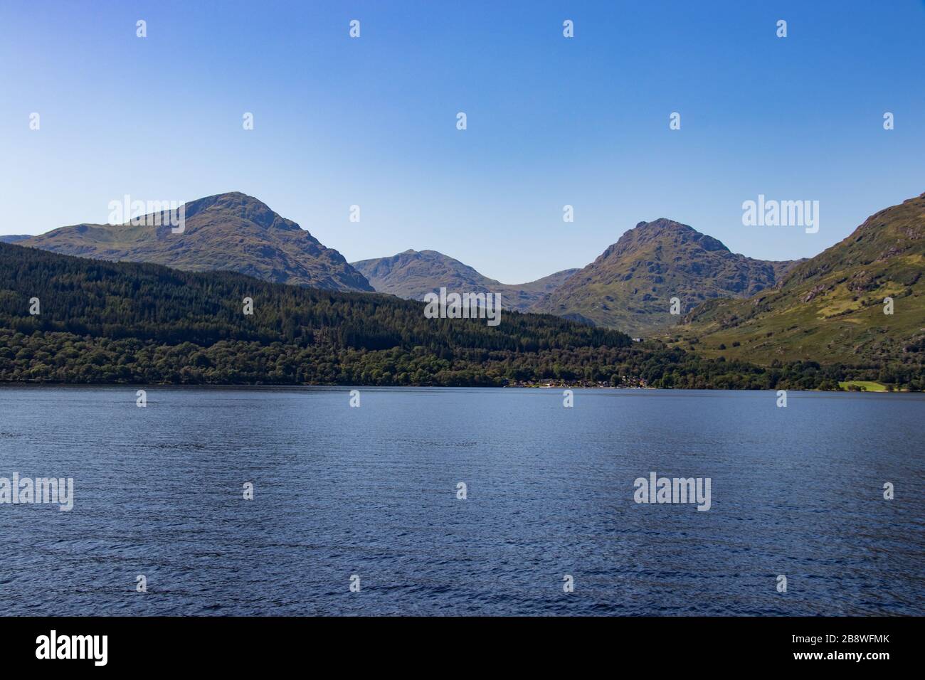 Beautiful view in Loch Lomond and the Trossachs Nationalpark in the highlands of Scotland Stock Photo