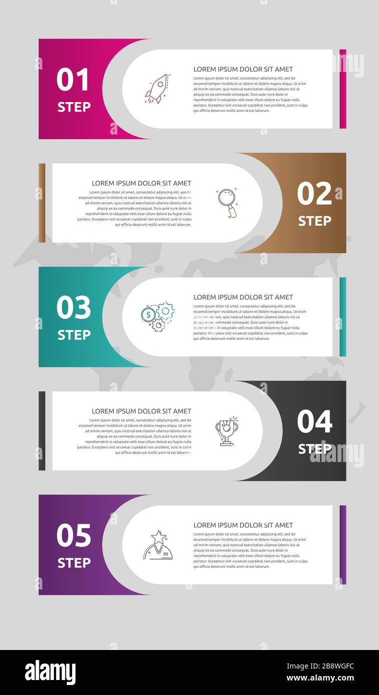 Five step infographics background Stock Vector Images - Alamy