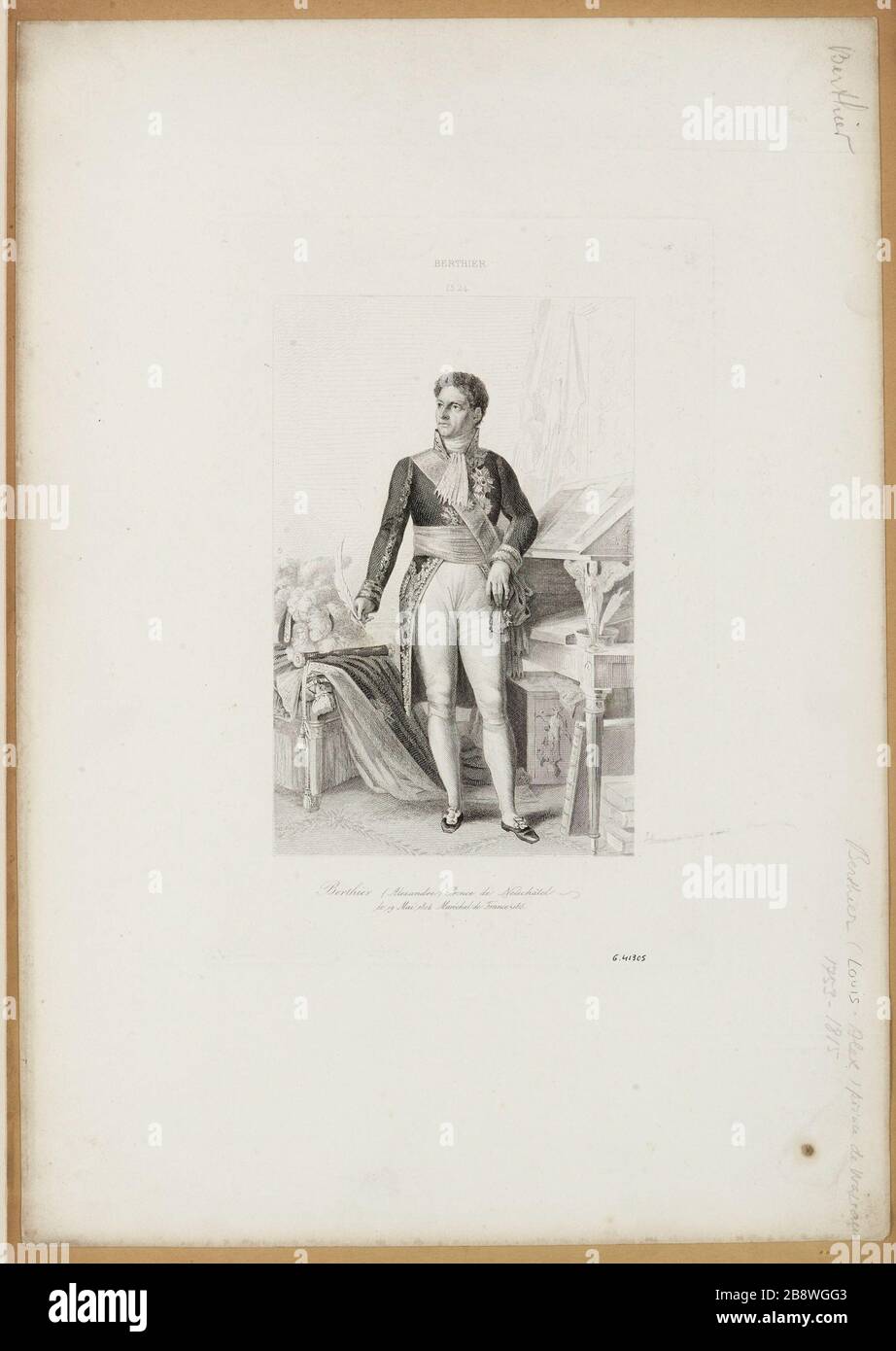 Berthier (Alexandre) Prince of Neuchâtel / May 19, 1804 Marshal of France + 1815. Stock Photo