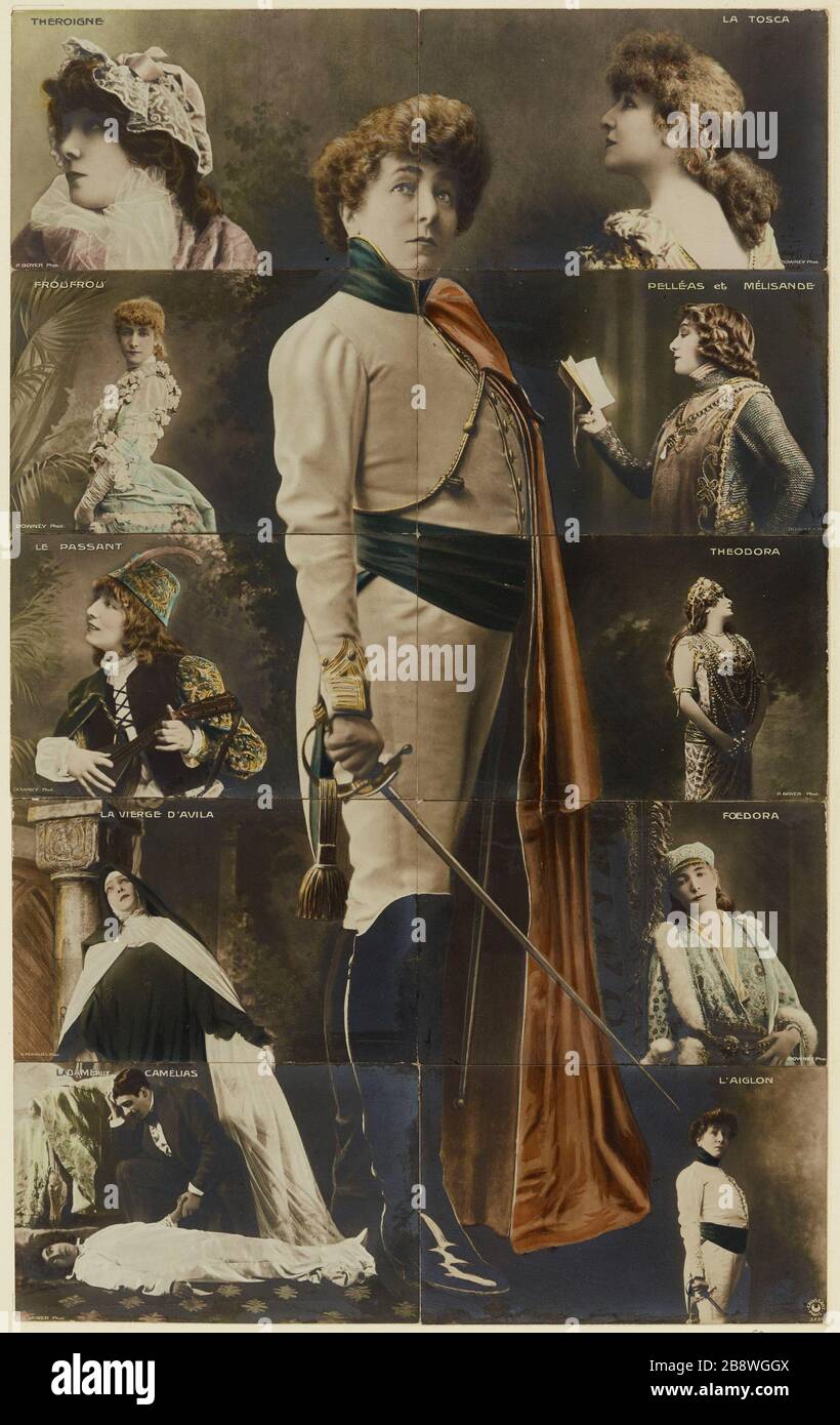 Set of ten postcards of Sarah Bernhardt in her most important roles ...