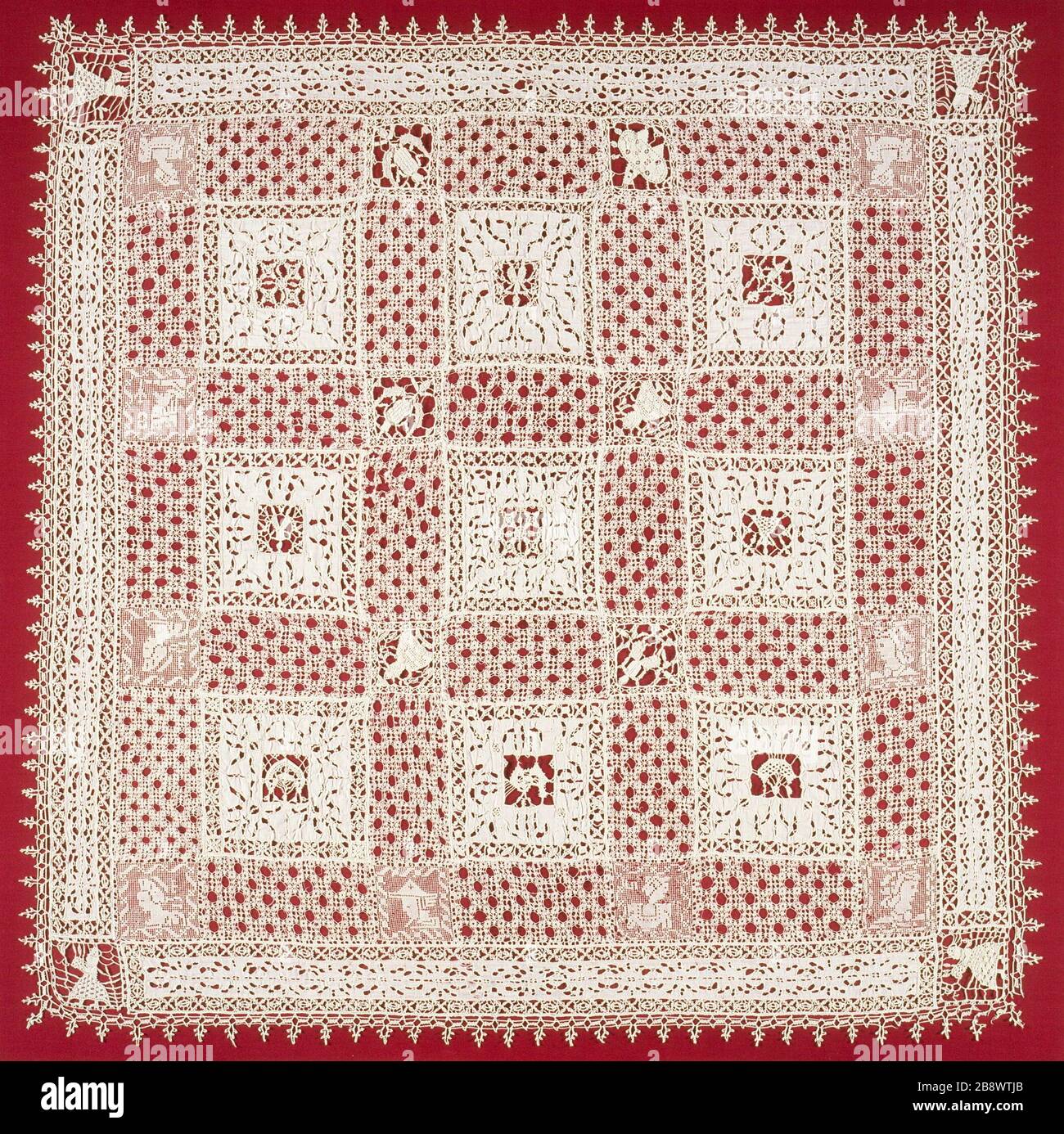 Needle lace reticello edged hi-res stock photography and images - Alamy