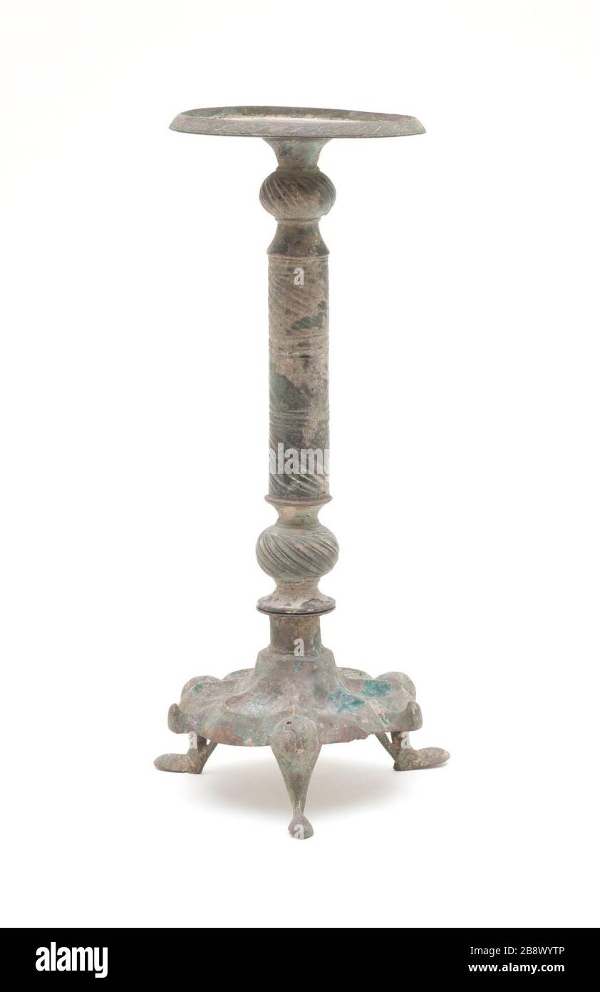 'Lampstand (image 1 of 2); English:  Afghanistan, 12th-early 13th century Furnishings; Lighting Bronze, cast in three interlocking sections Gift of Andrew Hale and Kate Fitz Gibbon (AC1995.252.30.1-.3) Islamic Art; 12th-early 13th century; ' Stock Photo