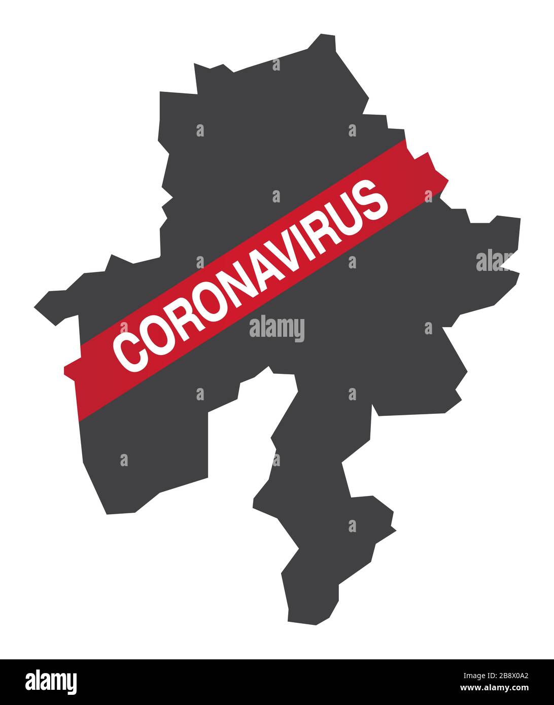 Namur BELGIUM province map with Coronavirus warning illustration Stock Vector