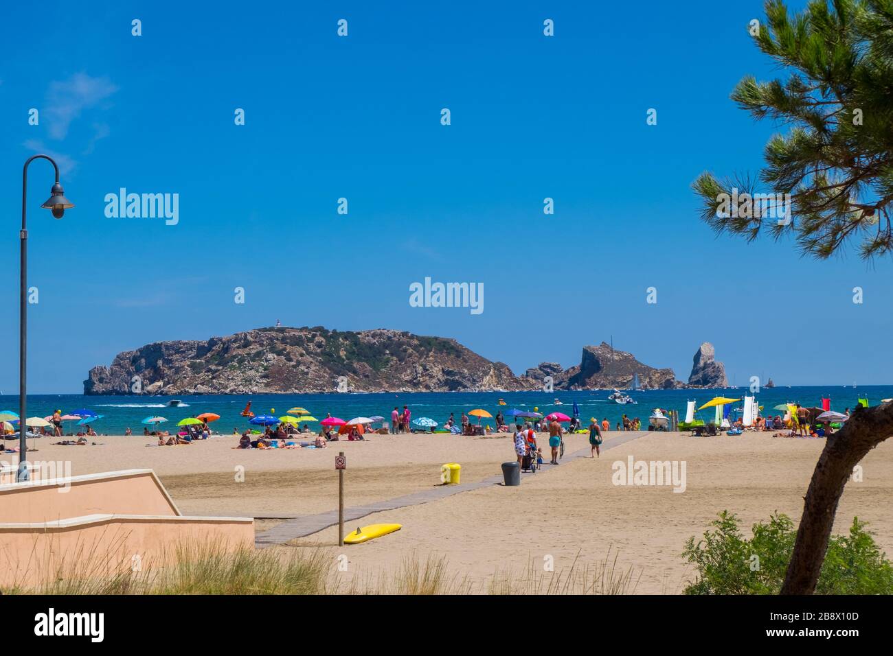 Estartit beach in Girona, Catalonia, Spain Stock Photo