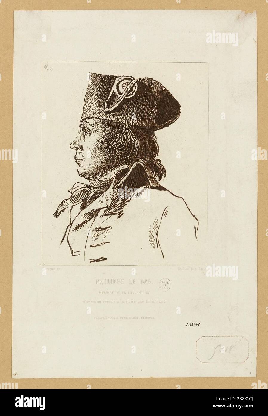 Philippe Le Bas, / member of the Convention / from a sketch in pen by Louis David Stock Photo