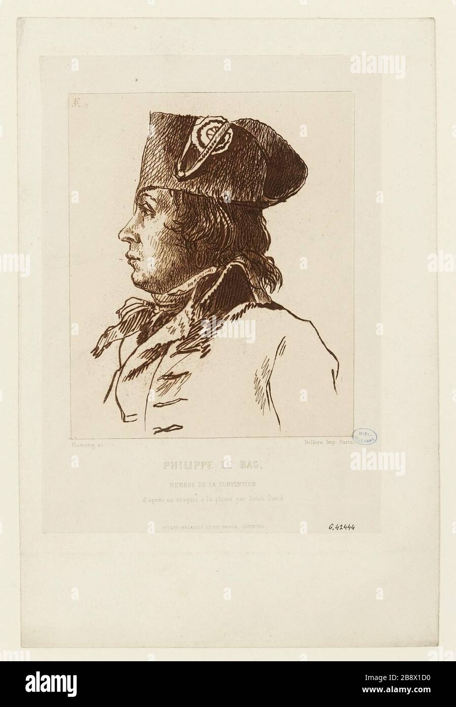 Philippe Le Bas, / member of the Convention / from a sketch in pen by Louis David Stock Photo