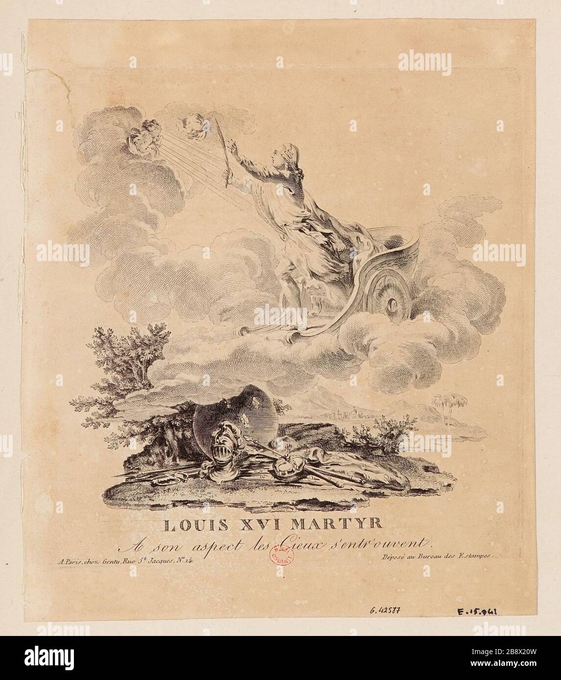 Louis XVI Martyr / At the sight of Heaven is entrouvent Stock Photo