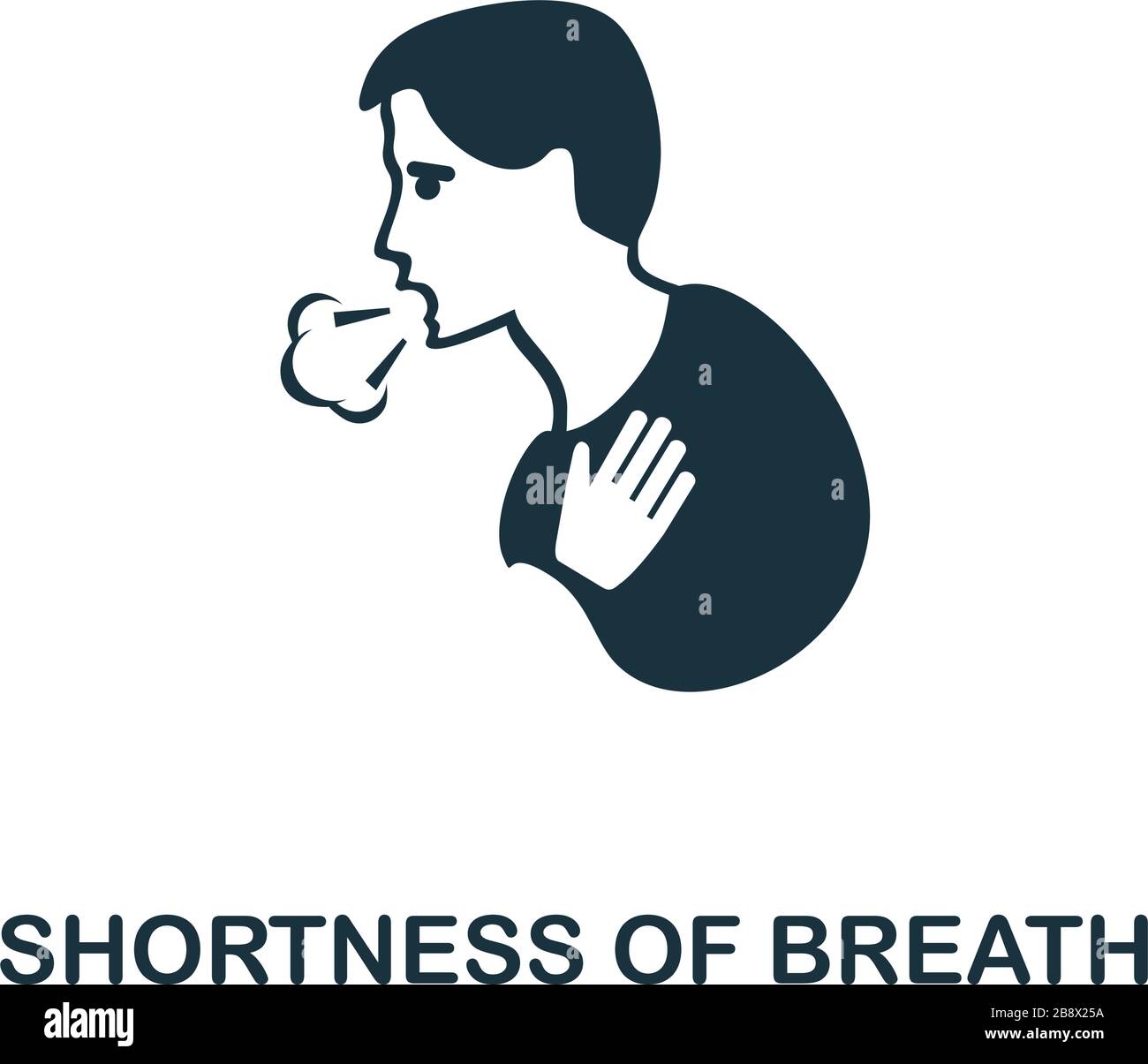 Shortness Of Breath icon. Simple illustration from coronavirus