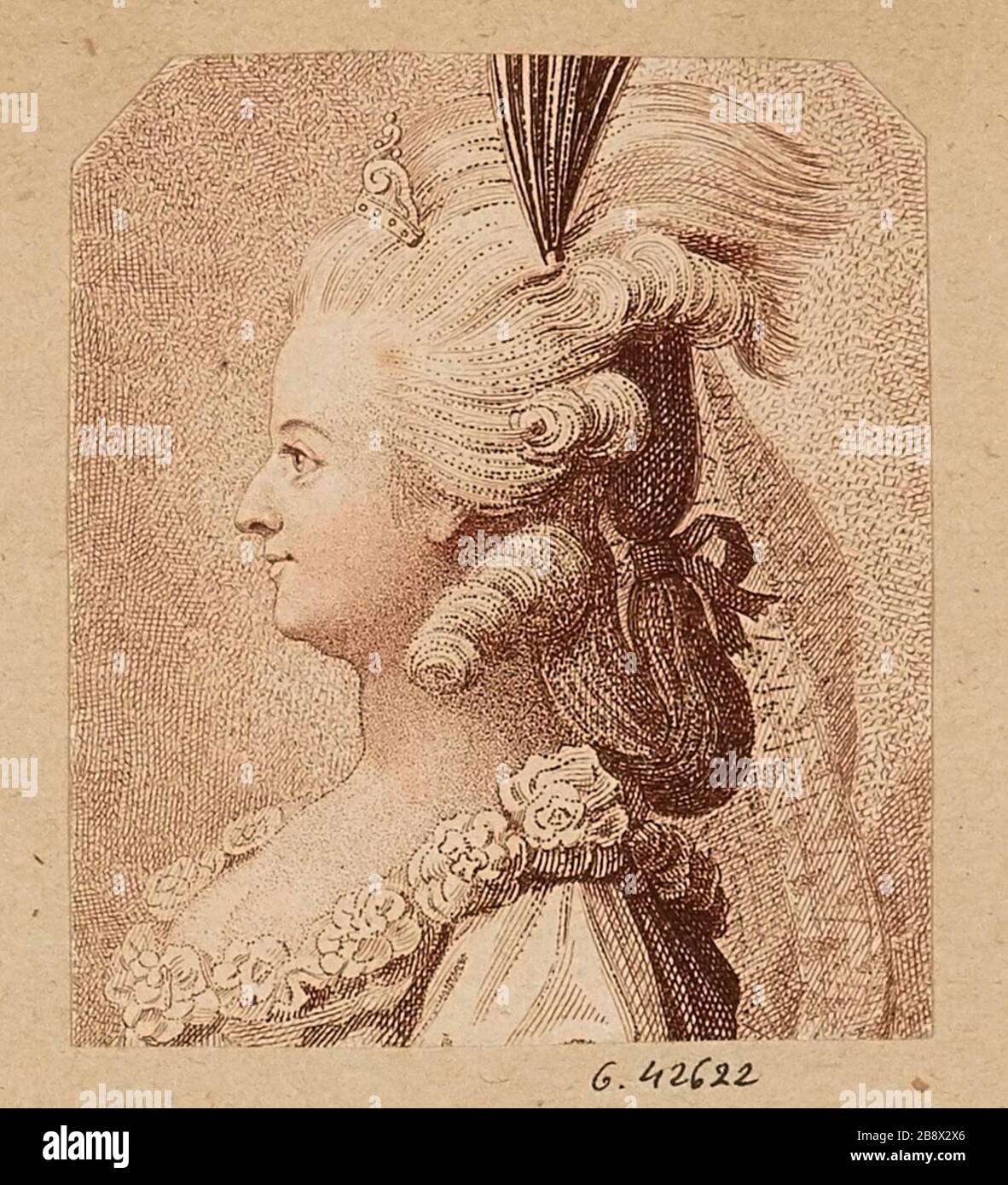 Portrait of Marie Antoinette's profile Stock Photo