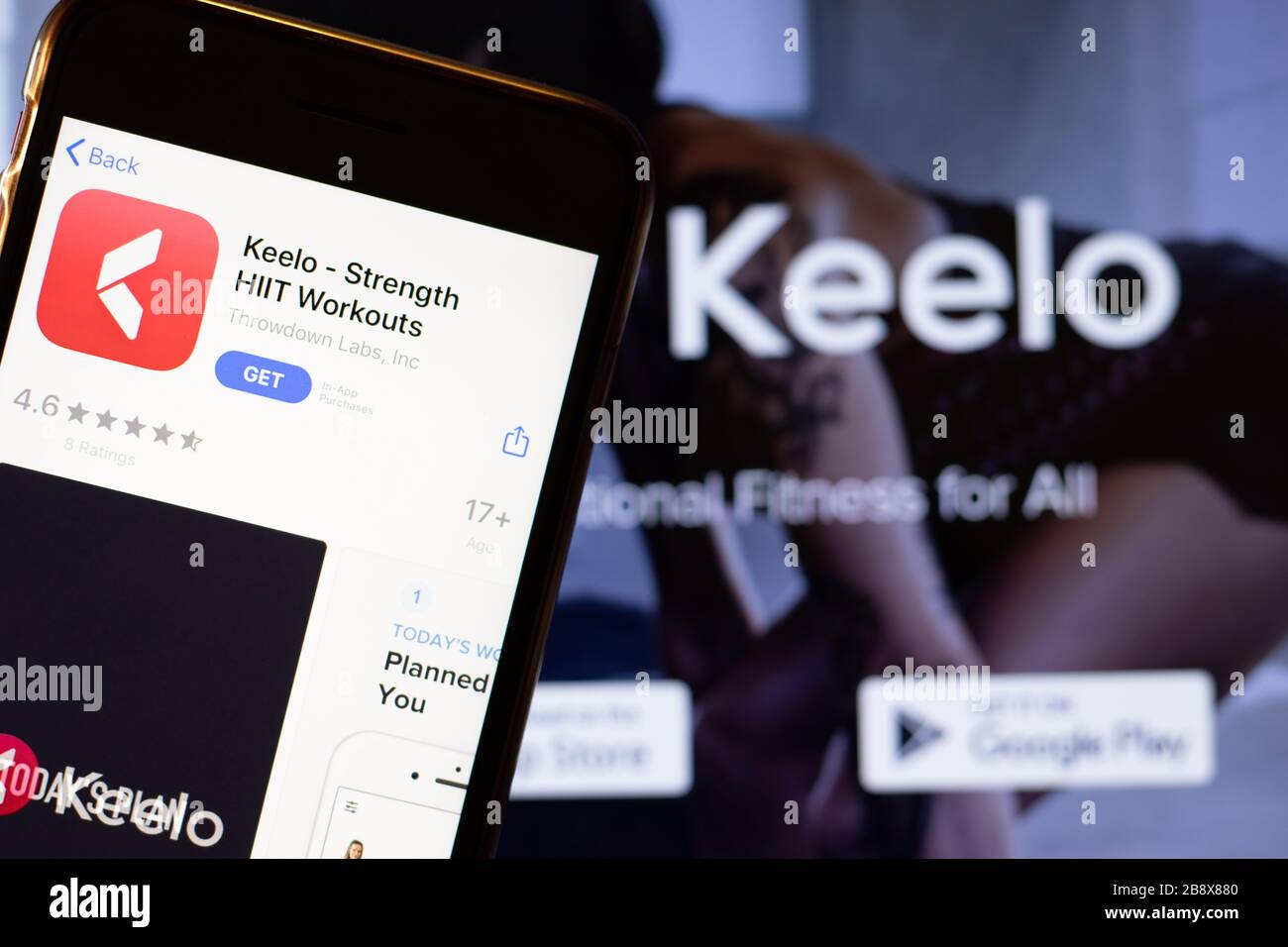 Los Angeles, California, USA - 24 March 2020: Keelo app logo on phone ...