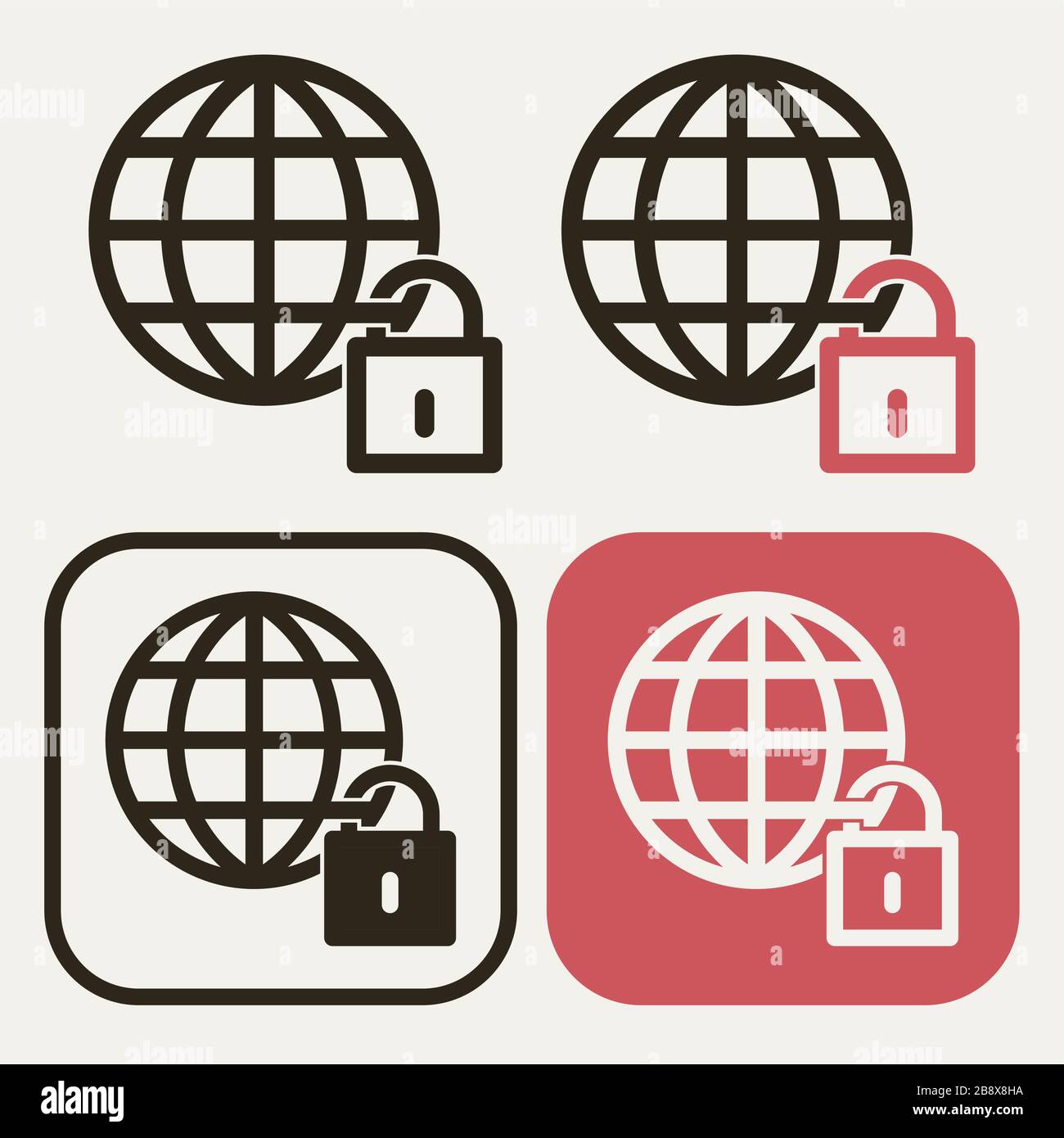 World lockdown vector icon of pandemic effect of covid 19 diffusion Stock Vector