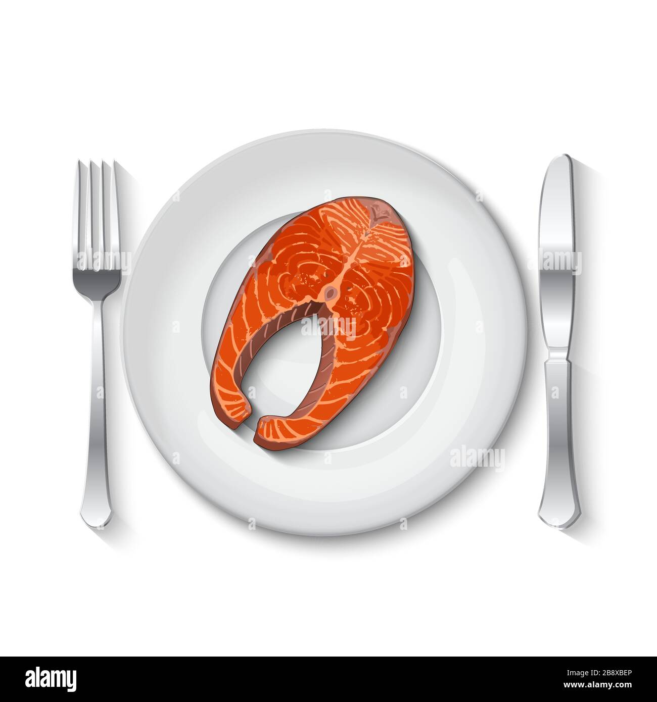 Salmon red fish grill Stock Vector Images - Alamy